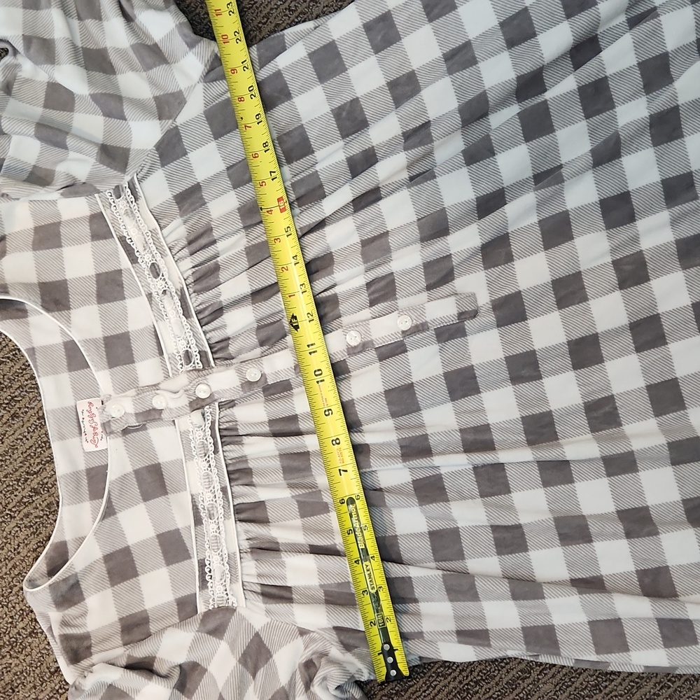 Lanz Of Salzburg Gray And White Nightgown Size Large - Picture 9 of 14